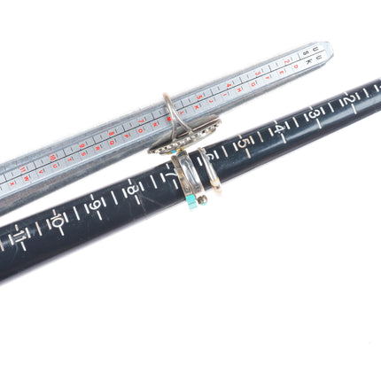 sz4-12 Navajo/Zuni/Southwestern sterling silver turquoise/sugilite rings lot