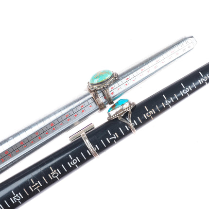 sz4-12 Navajo/Zuni/Southwestern sterling silver turquoise/sugilite rings lot