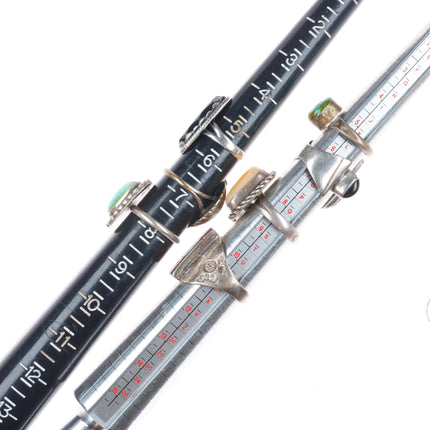 sz4-13 Navajo/Zuni/Southwestern sterling silver turquoise/onyx/coral rings lot