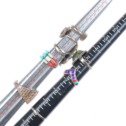 sz4-12 Navajo/Zuni/Southwestern sterling silver sugilite/turquoise rings lot