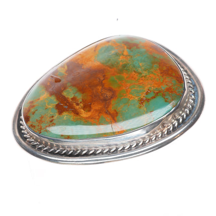 Sylvia Nuguematz Navajo for Chimney Butte Sterling silver  turquoise belt buckle