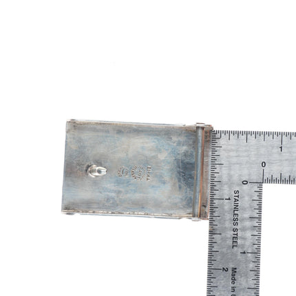 Vintage Taxco Mexican modernist sterling silver skin/hide style belt buckle