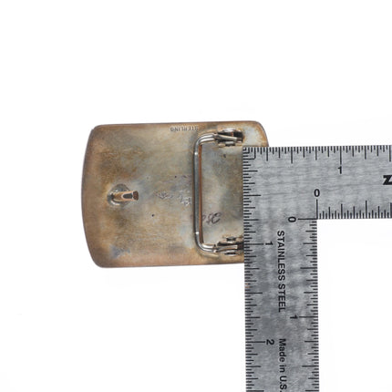 Vintage George Philips Hopi Overlay "End of Trail" sterling silver belt buckle