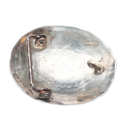 Vintage stamped sterling silver Navajo belt buckle concho style