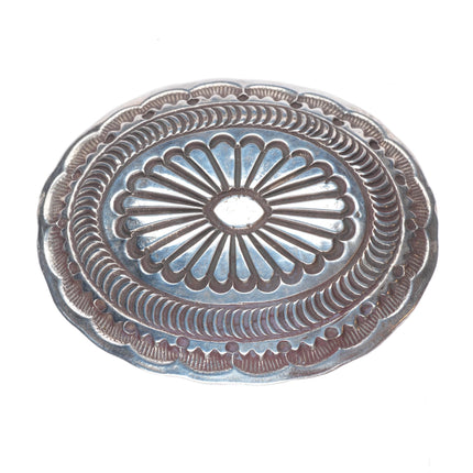Vintage stamped sterling silver Navajo belt buckle concho style