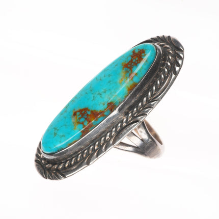 sz7.5 M Begay Navajo vintage sterling silver ling red matrix turquoise ring