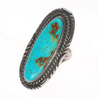 sz7.5 M Begay Navajo vintage sterling silver ling red matrix turquoise ring