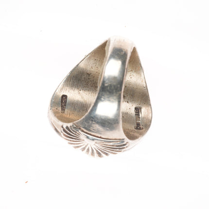 sz9.5 Big Vintage Simplicio Zuni sterling silver double turquoise ring