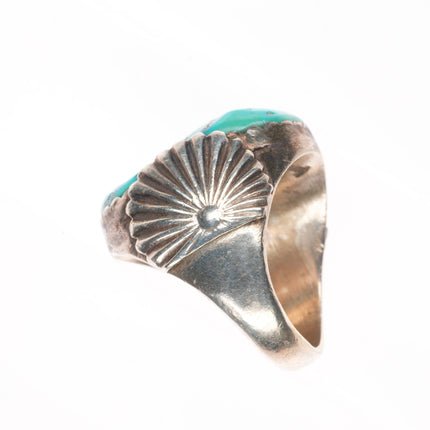 sz9.5 Big Vintage Simplicio Zuni sterling silver Big stone turquoise ring