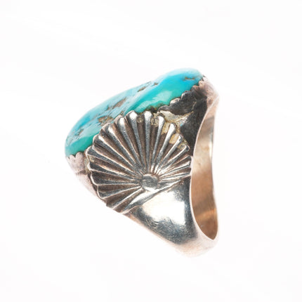 sz9.5 Big Vintage Simplicio Zuni sterling silver Big stone turquoise ring