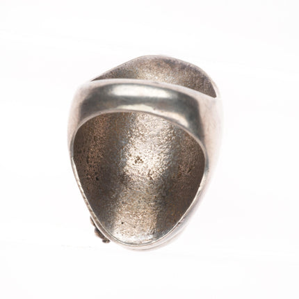 sz11 Huge Vintage red spiderweb turquoise Navajo sterling silver ring