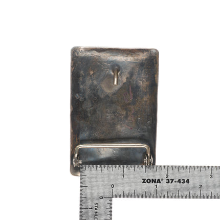 Richard Henry Yazzie Navajo sterling silver, turquoise, branch coral belt buckle