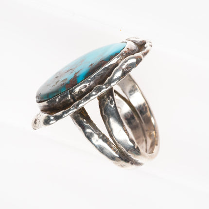 sz11 Jack Bryant Texas brutalist/modernist sterling silver Bisbee turquoise ring
