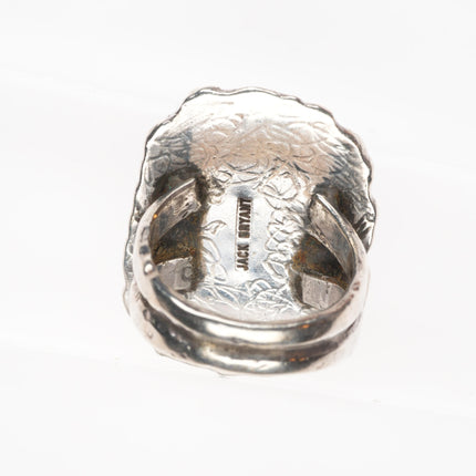 sz11 Jack Bryant Texas brutalist/modernist sterling silver Bisbee turquoise ring