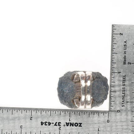 sz11 Jack Bryant Texas brutalist/modernist sterling silver Bisbee turquoise ring