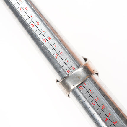 sz11.75 c1940's Navajo sterling silver big men's ring with nice turquoise