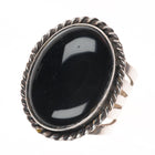 sz10 vintage Navajo sterling silver onyx men's ring
