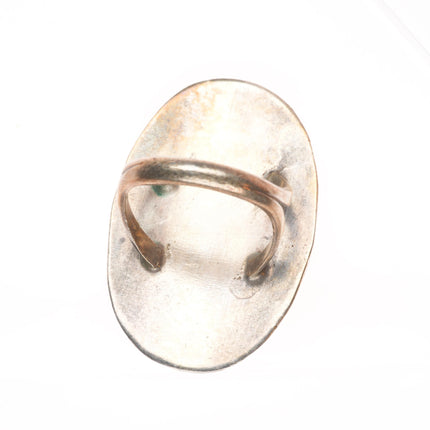 sz6.5 Vintage Navajo sterling silver shadowbox ring with turquoise