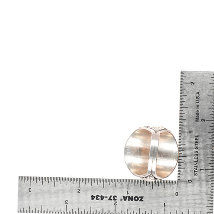 sz11.5 Vintage Navajo sterling silver feather embellished ring with turquoise