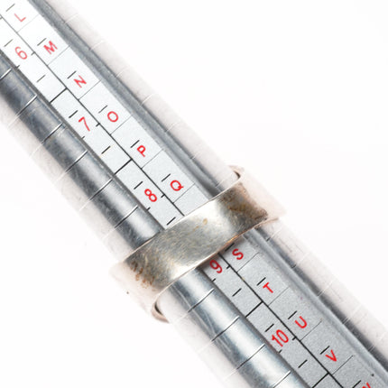 sz9 Hopi Merle Namoki Overlay vintage adjustable ring sterling silver