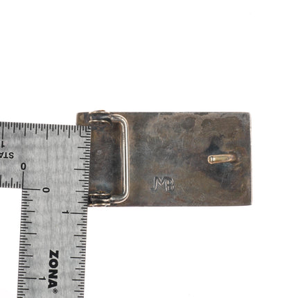 Johnny Mike Begay Navajo modernist sterling silver belt buckle