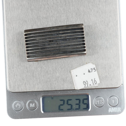 Johnny Mike Begay Navajo modernist sterling silver belt buckle