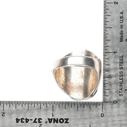 sz11 Jt Navajo vintage sterling silver men's ring with turquoise