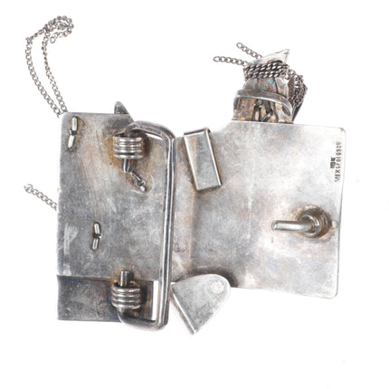 Vintage 10k gold on Sterling silver hand engraved Saddle belt buckle