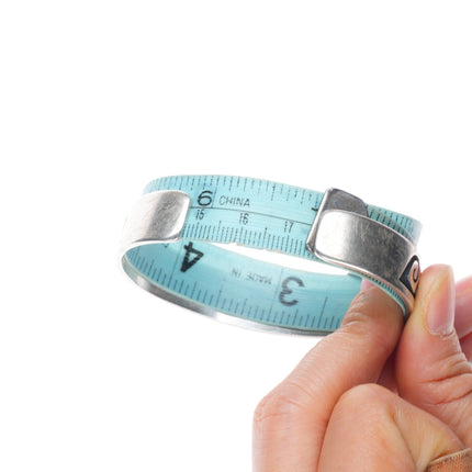 7" Gene Pooyouma Hopi Overlay water/wave sterling silver cuff bracelet