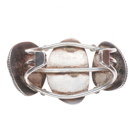 6.5" 1940's Navajo sterling silver Royston turquoise chunky cuff bracelet