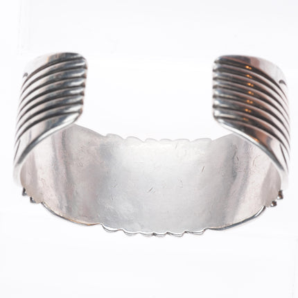 6.75" Vintage Navajo sterling silver hand chiseled cuff bracelet