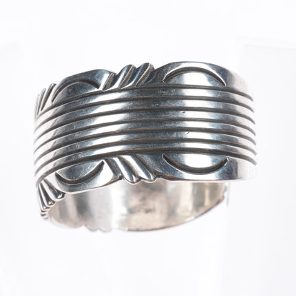6.75" Vintage Navajo sterling silver hand chiseled cuff bracelet