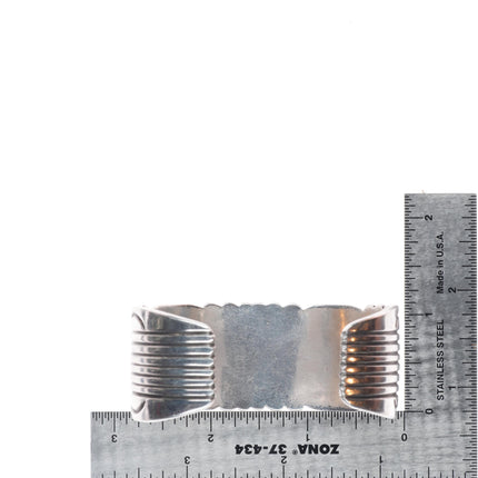 6.75" Vintage Navajo sterling silver hand chiseled cuff bracelet