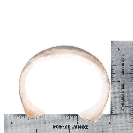 6.25" Duane Maktima Hopi modernist sterling silver textured cuff bracelet