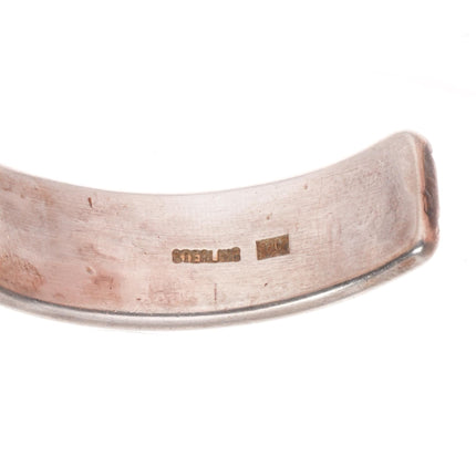 7" Delbert Delgarito Navajo 14k gold/Sterling silver turquoise cuff bracelet