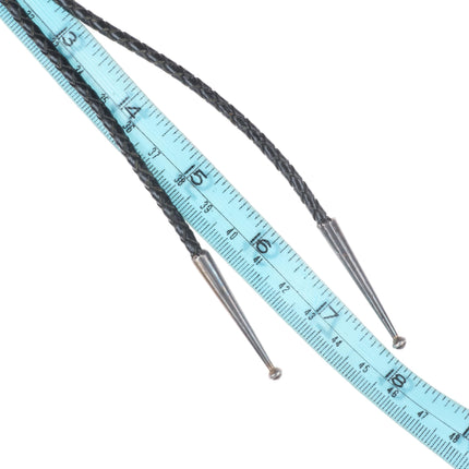 Vintage Juan G Native American sterling silver Nevada turquoise bolo tie