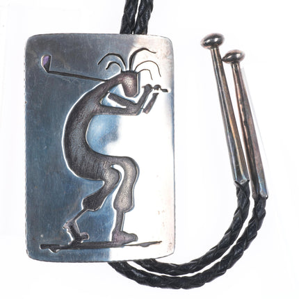 Retro Southwestern sterling silver golfing Kokopelli bolo tie