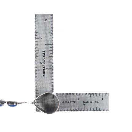 Nicholas Jackson Navajo sterling silver denim Lapis large stamped cross pendant