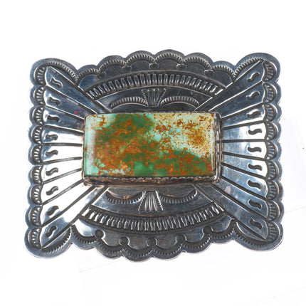 Harrison Blackgoat Navajo Royston turquoise sterling silver belt buckle