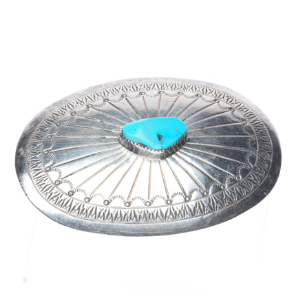 Wilson Padilla Navajo sterling silver turquoise vintage belt buckle