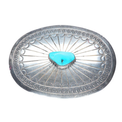 Wilson Padilla Navajo sterling silver turquoise vintage belt buckle