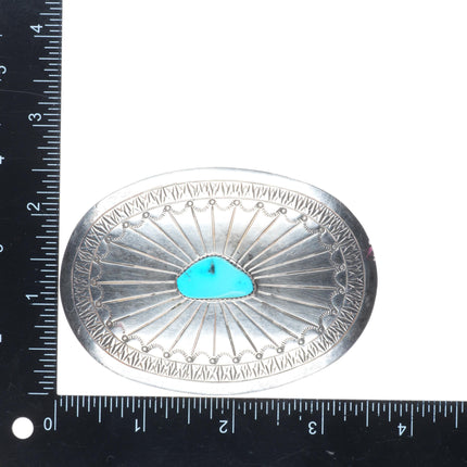 Wilson Padilla Navajo sterling silver turquoise vintage belt buckle