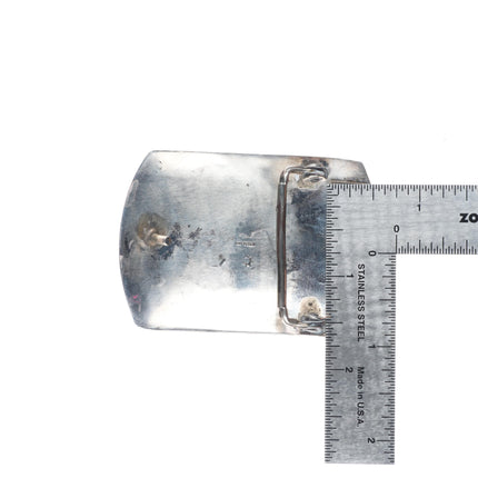 Vintage Southwestern Hopi overlay Style sterling silver belt buckle