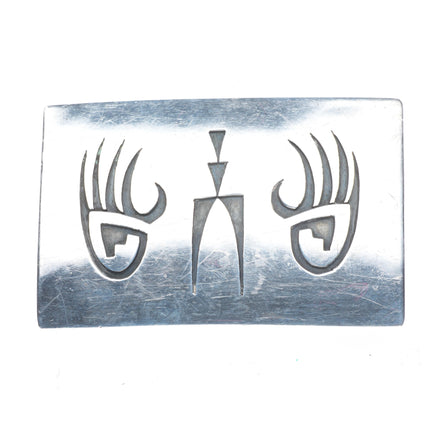 Willie Yazzie Sr, Navajo vintage sterling silver bear paw belt buckle