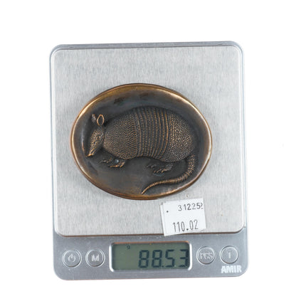 Vintage Retired James Avery Bronze Armadillo Belt buckle/box