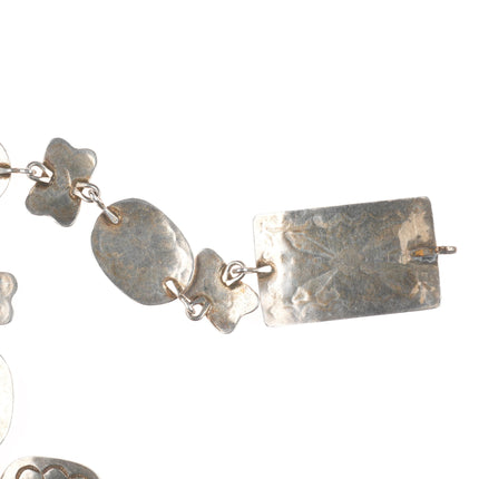 24.5" c1950's Navajo sterling silver link concho belt hatband stamped design