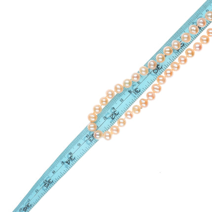 33" Vintage cultured pearl necklace on hand knotted silk