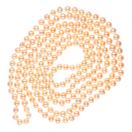 33" Vintage cultured pearl necklace on hand knotted silk