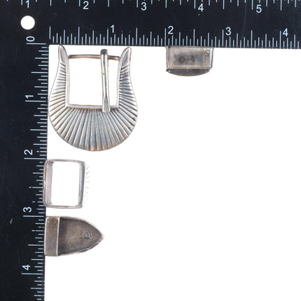 Vintage southwestern sterling silver 3/4" ranger belt buckle set