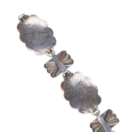 as is 31" vintage 1940's Navajo sterling silver stamped link hatband/concho belt